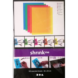 Schrumpffolienplatten, Blatt 20x30 cm, kr&auml;ftige Farben, 100sort. Blatt
