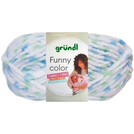 100 Gramm Gründl Funny Color 04 Mint Blau Weiss