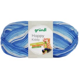 100 Gramm Happy Kiddy Wolle Antipilling 05 Blau Weiss
