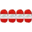 4x50 Gramm Gründl Cotton Fun Wollset 06 Signalrot