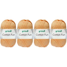4x50 Gramm Gründl Cotton Fun Wollset 17 Aprikose