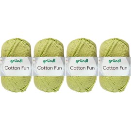 4x50 Gramm Gründl Cotton Fun Wollset 23 Hellgrün
