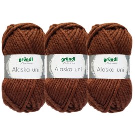 3x100g Gr&uuml;ndl Alaska Wolle Uni