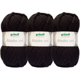 3x100g Gründl Alaska Wolle Uni Fb. 06 Schwarz 1 Anleitung für ein Orka (Wal)