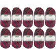 10x50 Gramm Filzwolle Color 24 Brombeer Grau Rot (10...