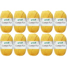 10x50 Gramm Gründl Cotton Fun 04 Maisgelb
