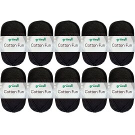 10x50 Gramm Gründl Cotton Fun 16 Schwarz