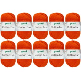 10x50 Gramm Gründl Cotton Fun 18 Orange