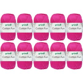 10x50 Gramm Gründl Cotton Fun 20 Fuchsia