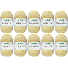 10x50 Gramm Gründl Cotton Fun 22 Pastellgelb