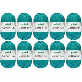 10x50 Gramm Gründl Cotton Fun 24 Türkisblau