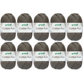 10x50 Gramm Gründl Cotton Fun 25 Anthrazit