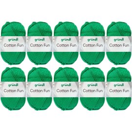 10x50 Gramm Gründl Cotton Fun 26 Grasgrün