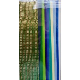 10 Wachsplatten Grün Blau Mix Bunt Mix Grösse ca. 200x50x0,5mm Bunt sortiert , Verzierwachs, Wachs