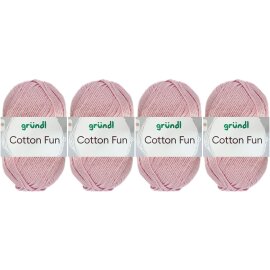 4x50 Gramm Gründl Cotton Fun Wollset 28 Altrosa