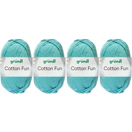 4x50 Gramm Gründl Cotton Fun Wollset 30 Eisblau