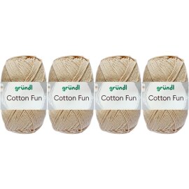 4x50 Gramm Gründl Cotton Fun Wollset 31 Sand