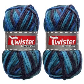 2x50 Gramm Twister Filzwolle Color meliert Filzgarn Farbauswahl