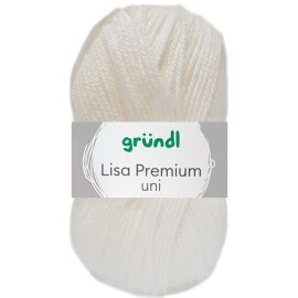 50 Gramm Gründl Lisa Premium Uni 01 Weiss