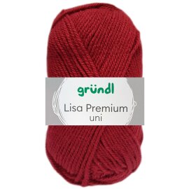 50 Gramm Gründl Lisa Premium Uni 13 Weinrot