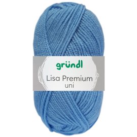 50 Gramm Gründl Lisa Premium Uni 17 Mittelblau