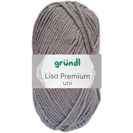 50 Gramm Gründl Lisa Premium Uni 24 Kieselgrau