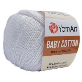 50 Gramm YarnArt Baby Cotton Weiss 400