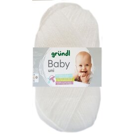 50 Gramm Gründl Baby Uni 01 Weiss Uni