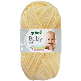 50 Gramm Gründl Baby Uni 02 Pastellgelb Uni