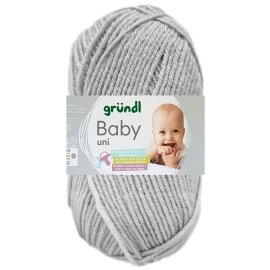 50 Gramm Gründl Baby Uni 09 Hellgrau Uni
