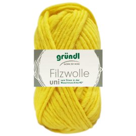 50 Gramm Gründl Wolle Filzwolle Uni 60 Zitrone