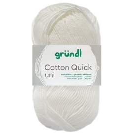 50 Gramm Gründl Wolle Cotton Quick Uni 001 Weiss
