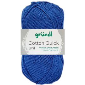 50 Gramm Gründl Wolle Cotton Quick Uni 089 Royalblau