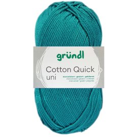 50 Gramm Gründl Wolle Cotton Quick Uni 090 Smaragd