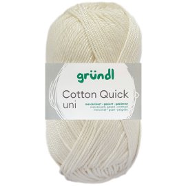 50 Gramm Gründl Wolle Cotton Quick Uni 101 Creme