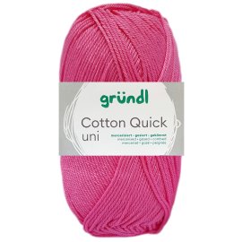 50 Gramm Gründl Wolle Cotton Quick Uni 107 Himbeere