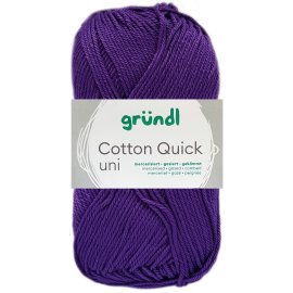 50 Gramm Gründl Wolle Cotton Quick Uni 109 Pflaume