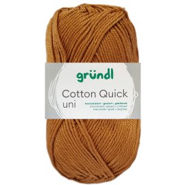50 Gramm Gr&uuml;ndl Wolle Cotton Quick Uni 123 Caramell