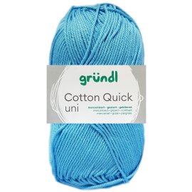 50 Gramm Gründl Wolle Cotton Quick Uni 127 Hellblau