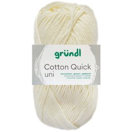 50 Gramm Gr&uuml;ndl Wolle Cotton Quick Uni 132 Wollwei&szlig;