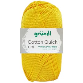 50 Gramm Gründl Wolle Cotton Quick Uni 138 Maisgelb