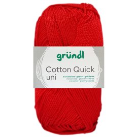 50 Gramm Gr&uuml;ndl Wolle Cotton Quick Uni 147 Rot