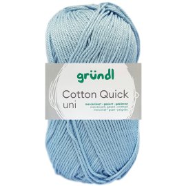 50 Gramm Gründl Wolle Cotton Quick Uni 148 Himmelblau