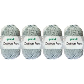 4x50 Gramm Gründl Cotton Fun Wollset 36 Babyblau