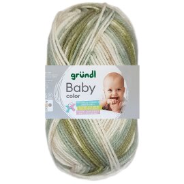 50 Gramm Gründl Baby Color 09 Moos Natur Jade Weiss