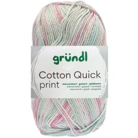 50 Gramm Gründl Cotton Quick Print 241 Rose Mint Mix Multicolor